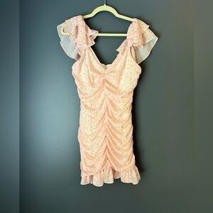 Elodie Sweet Floral Dress. Ruched ruffles. Medium. Nordstrom. Cottagecore. New.